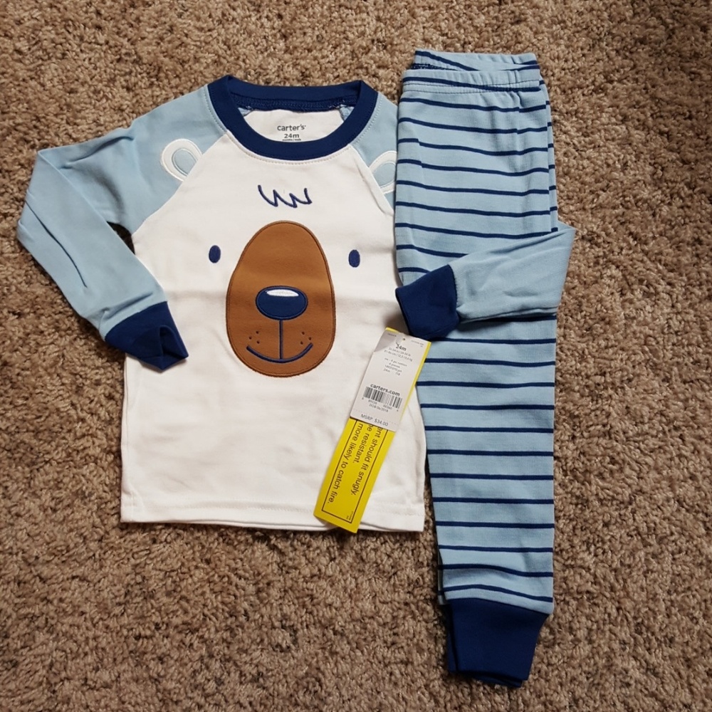 Carter's NWT boy bear 4 piece pajamas - Picture 2 of 6